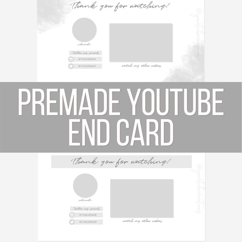Youtube End Screen Etsy