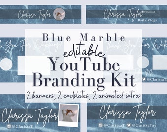 Editable YouTube Branding Kit |  YouTube Templates | YouTube Banner | YouTube Outro | Aesthetic Canva Templates | DIY Youtube Kit | Intro