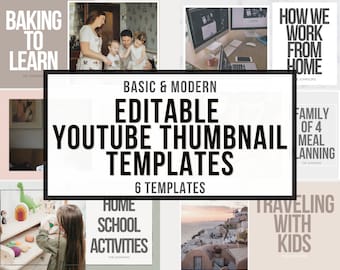 Miniature YouTube moderne - Miniatura video YouTube modificabile - Modelli miniatura YouTube - Modelli Canva YouTube - Modello Canva - Vlog