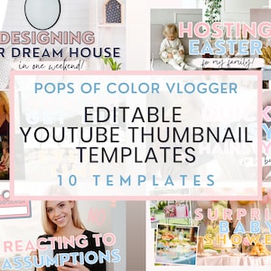 YouTube Thumbnails | YouTube Thumbnail Templates | YouTube Canva Template | Aesthetic Canva Template  | YouTube Branding | Vlogger Thumbnail