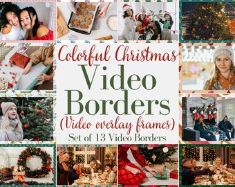 Colorful Christmas Video Borders - Vlogmas Video Overlay - YouTube Video Borders - Video Frames - Streaming Border - Christmas YouTube Video
