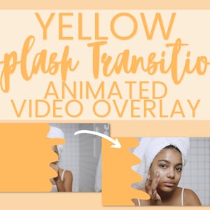 Transition Splash jaune - Transition vidéo lumineuse - Transition de superposition vidéo animée - Superposition vidéo jaune - Clip vidéo de transition - MOV