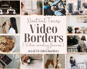 Neutral Tone Video Border - YouTube Video Overlay - YouTube Graphics - Video Frames - Neutral Tone Design - Aesthetic YouTube Design - PNGs