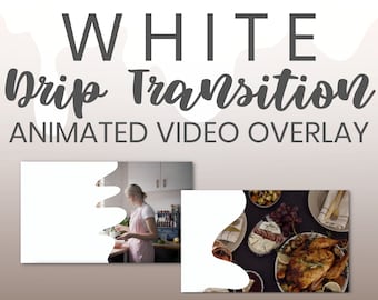 Vit droppande övergång - Vit videoövergång - Vit droppande överlagring - YouTube-videoövergång - YouTube-videoöverlagring - Videografik - GIF