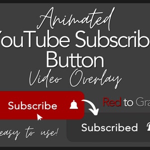Red YouTube Subscribe Button Animation - Animated Video Overlay - Subscribe Video Overlay - Animated Subscribe Button - YouTube Subscriber