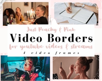 Peachy Video Borders - Pink Video Frames - Video Borders - YouTube Editing - YouTube Video Border - YouTube Frame - YouTube Video Editing