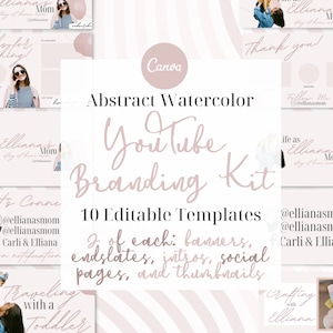 Editable YouTube Channel Branding Kit - YouTube Templates - Editable YouTube Templates - YouTube Canva Templates - YouTube Branding - Canva