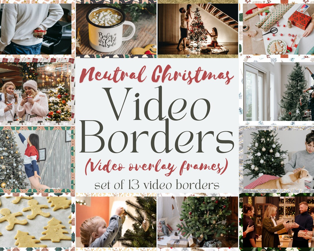 Neutral Christmas Video Borders - Vlogmas Video Overlay - Youtube Video ...