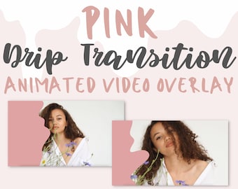 Pink Drip Transition - Pink Video Transition - Pink Drip Overlay - YouTube Video Transition - YouTube Video Overlay - Video Graphic - GIF