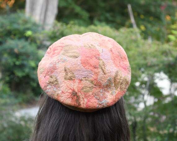 Felt Beret Peach Tree Fall Hat - Etsy