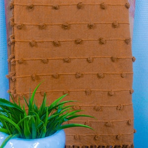 Hand Loom Cotton Throw Blanket | Cinnamon  Wool Loops Throw Blanket | Cotton Sofa Throw