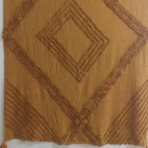Mustard Tufted Throw - Mustard Hand loom Cotton Throw Blanket With Tassels - Decorative Throw Blanket