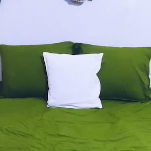 Linen 100% Pure Moss Shams/Cotton Pillow Shams / Cotton Pillow Cover Set / Moss cushion cover / Handmade cinnamon  Pillow Cover Set