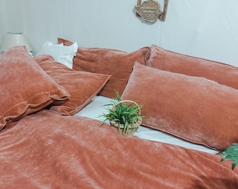 Luxury Crushed Velvet Duvet Cover Set, Boho Bedding