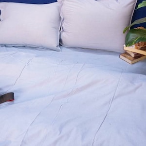 Linen 100% Sky Blue Duvet Cover/ Blue Bedding set/bohemian bedding/comforter/king size duvet/bedspread duvet cover/boho cover set