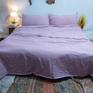 Linen 100% Lavender Duvet/ Lavender duvet cotton Cover, sustainable and eco-friendlyChristmas Gift