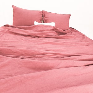 Linen 100% Pure  Duvet Cover in Coral Pink/king size Duvet/Comforter Set/Bedspread king/bohemian Duvet/Boho Cover/quiltCover/Queen/Duvet
