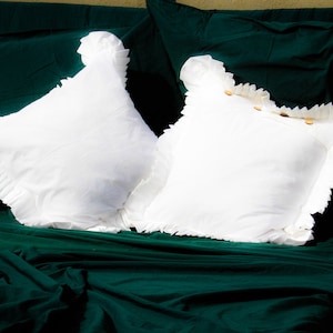 Linen 100% Dark Emerald green /3 PCS duvet cover Emerald green bedding set/bedspread king size/comforter/ bedding/quilt/duvet Christmas Gif.