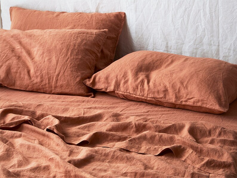 Linen 100 Clay Sheet Set / Clay Bedding Set / Linen Bedding Etsy