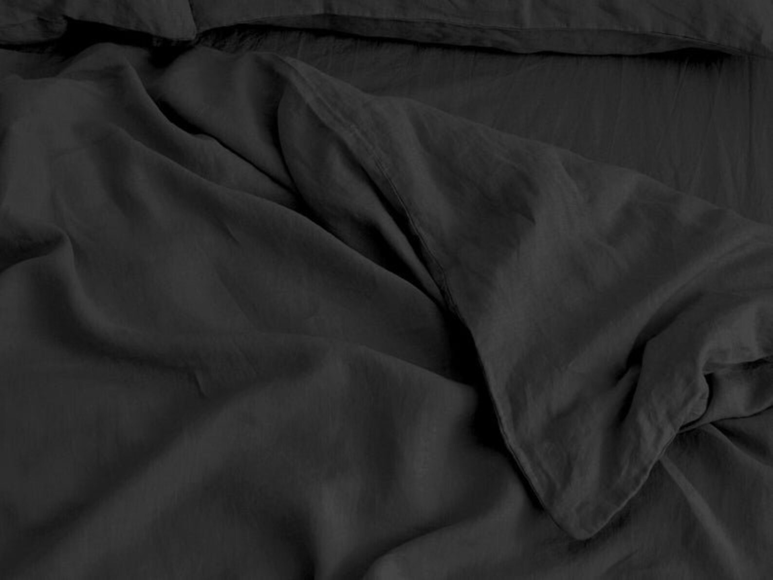 Linen 100 Pure Cotton Duvet Cover in Midnight Black Washed Etsy