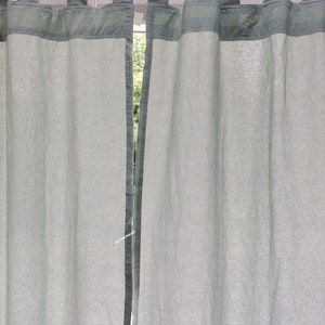 Sky blue Washed Cotton Curtain/2 Panel Handmade Boho Curtains/Rust Cotton Window Balcony Curtain/Shower Curtain/Custom Curtain