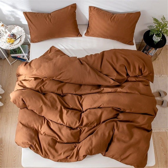 100% Cotton Duvet Cover/burnt Orange 