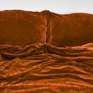 Cinnamon 3 Pieces Set Luxury Crushed Velvet Duvet Cover Boho Bedding UO Comforter Cover Donna Cover Quilt Cover Rose Duvet Velvet Bedding