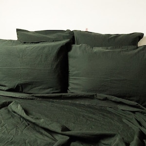 Linen 100% Pure Olive Green duvet cover/3 PCS duvet Olive Green bedding set/bedspread king size/comforter/boho bedding/quilt/queen set cover