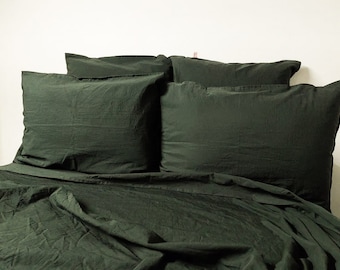 Linen 100% Pure Olive Green duvet cover/3 PCS duvet Olive Green bedding set/bedspread king size/comforter/boho bedding/quilt/queen set cover