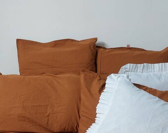 Cinnamon Tobacco Organic Cotton Duvet Cover Set – Bohemian Style