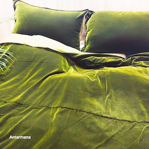 3 Pieces Set Luxury Crushed Brown Boho Bedding UO Comforter Cover King, Queen Bedding, Luxury Velvet Duvet Cover Full Twin Size
