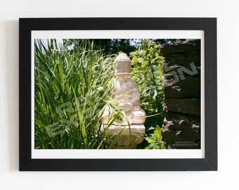 Buddha Digital Print - Statue In Garden - Printable Photo Wall Art For Home Office Or Living Room