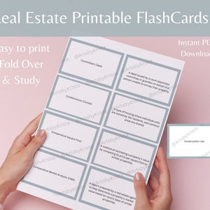 Real Estate Printable Flash Cards