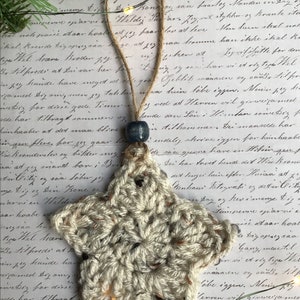 Crochet Star Ornaments: Rustic Christmas Tree Decor, Set of 6 - Etsy