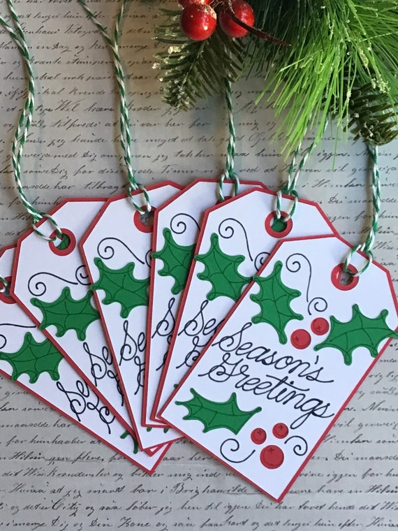 Christmas Holly Gift Toppers With Gift Tagsset of 6 