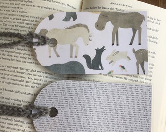 Adventure bookmark set / set of 2 laminated bookmarks / woodland animals explore bookmark set