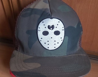 Rare Vintage Wu Tang Clan Ghostface Killah Trucker Hat Hockey Mask Camo Adjustable Baseball Cap 90s Y2K American Rap Hip Hop Music Snapback