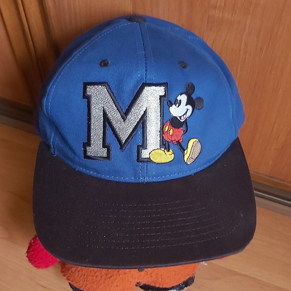 Vintage Mickey Mouse Walt Disney World Adjustable Hat Goofy Hats Embroidered Logo Snapback Disneyland Baseball Cap 1990s One Size Fits All