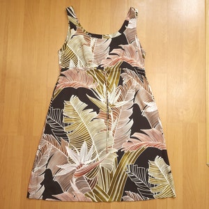 Vintage RJC Puanani Hawaiian Dress Sleeveless Floral Pattern Tank Dress Flower Print Hibiscus Rayon A-Line Dress 1990s Made in Hawaii Size M