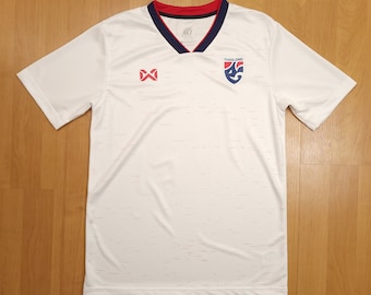 2019 Warrix Thailand Away Football Shirt White Navy Blue Red Changsuek National Team Soccer Jersey Football Shirt Size L