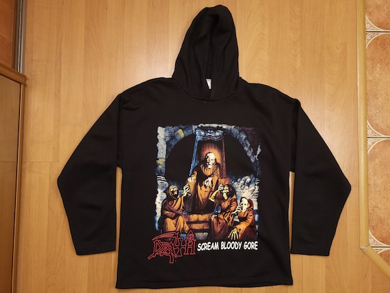 Rare Vintage Death Scream Bloody Gore Hoodie Rock Album Promo Hooded Sweatshirt 00s Reprint American Death Metal Jumper Black Pullover Sz M Etsy