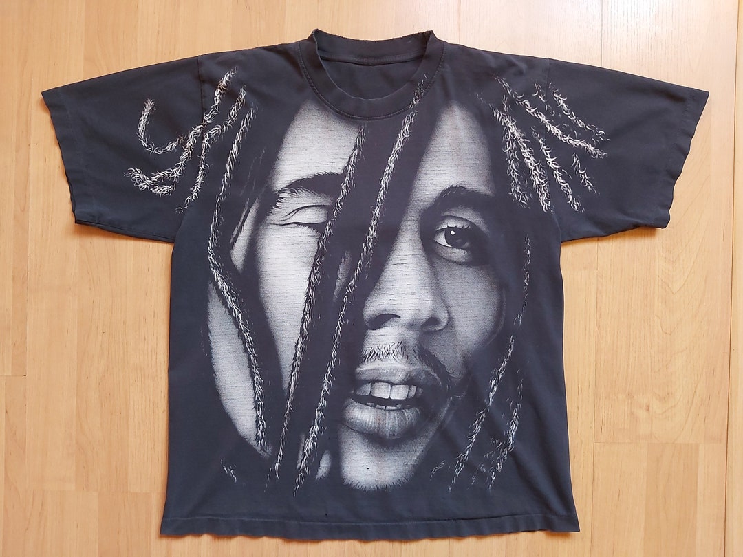 True Vintage Bob Marley Distressed Full Print Single Stitch T