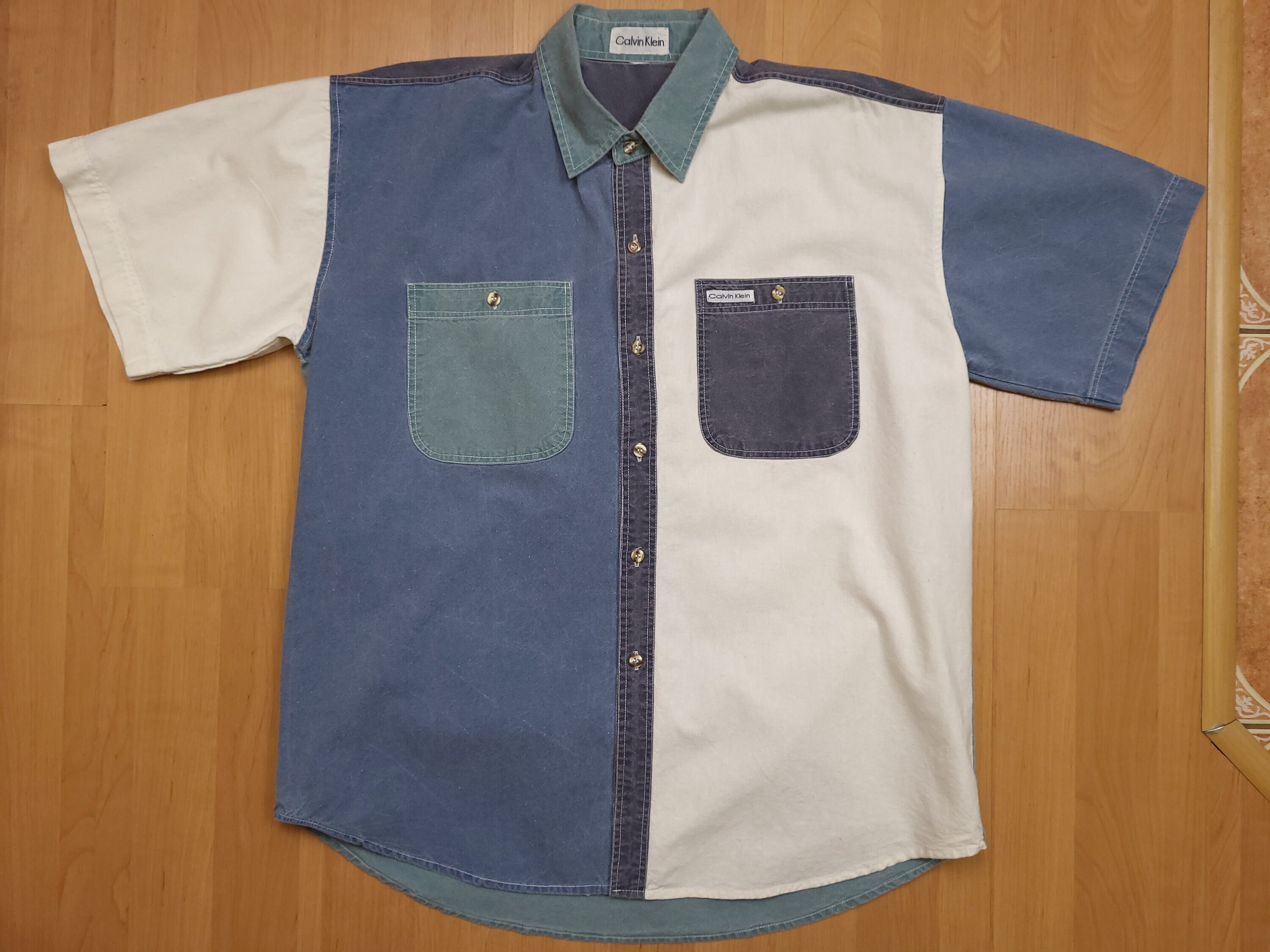 Vintage Calvin Klein Color Block Geometric Button up Shirt - Etsy