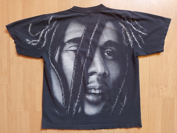 True Vintage Bob Marley Distressed Full Print Sin… - image 5