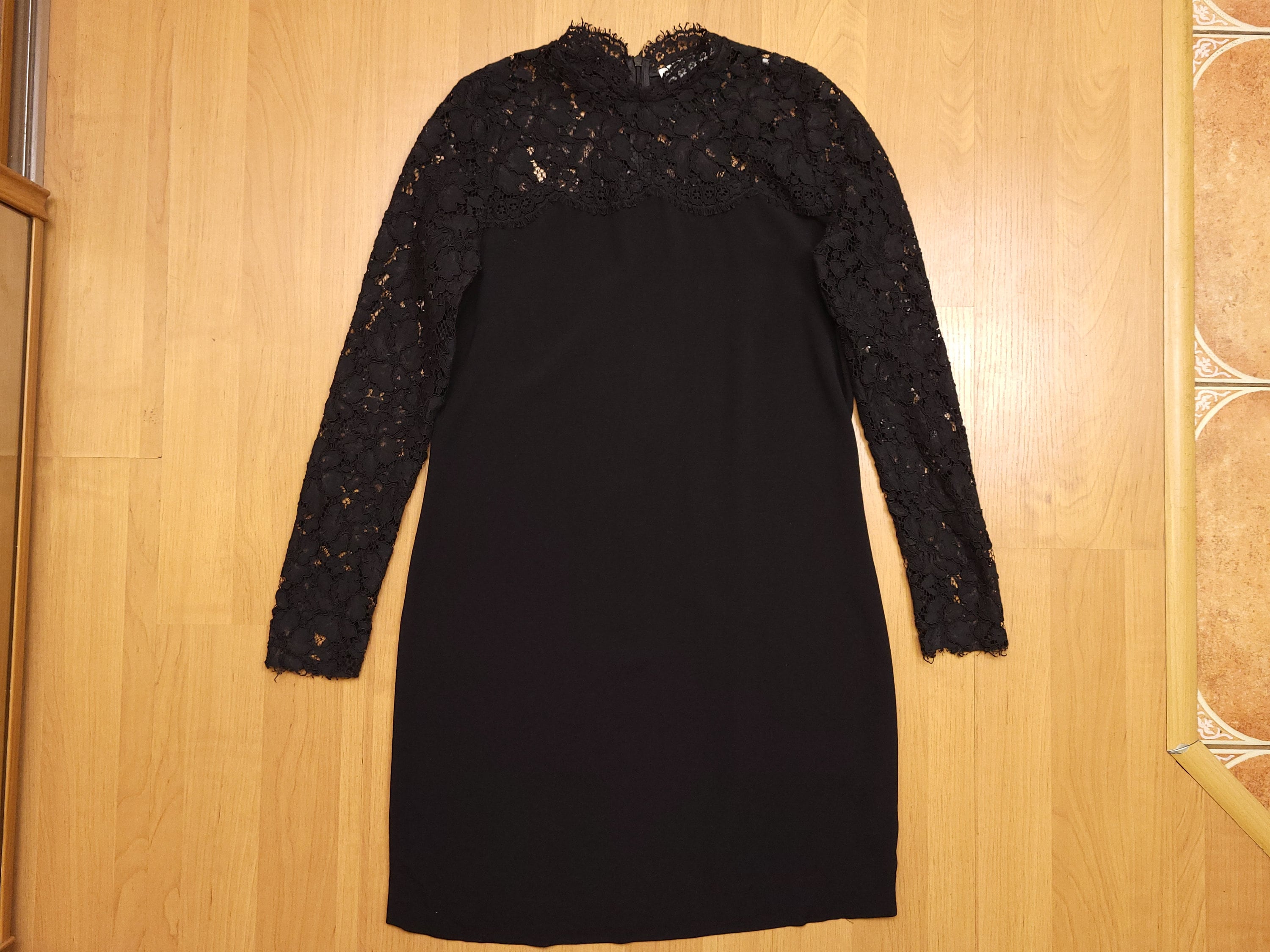 Vintage Y2K Sandro Paris Longsleeve Evening Dress Minimalist Black Lace  Mesh Rayon Dress Crew Neck Straight See Through A-line Dress 2000s - Etsy