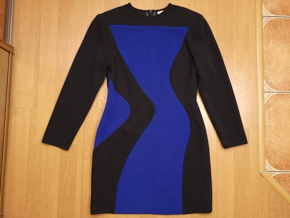 Vintage Joseph Ribkoff Creations Longsleeve Evening Dress Black Blue  Geometric Abstract Pattern Dress Crew Neck Straight A-line Dress 1990s -  Etsy