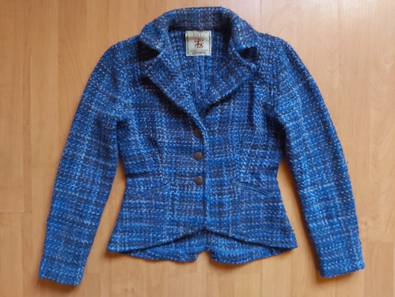 00s japanese label tweed jacket knit y2k
