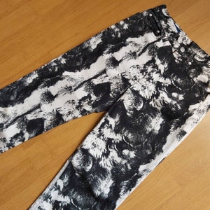 Vintage Kenzo Jeans High Waist Jungle Tiger Print Stretch Pants 1990s Animal Print Pants Jeans Trousers Size 36