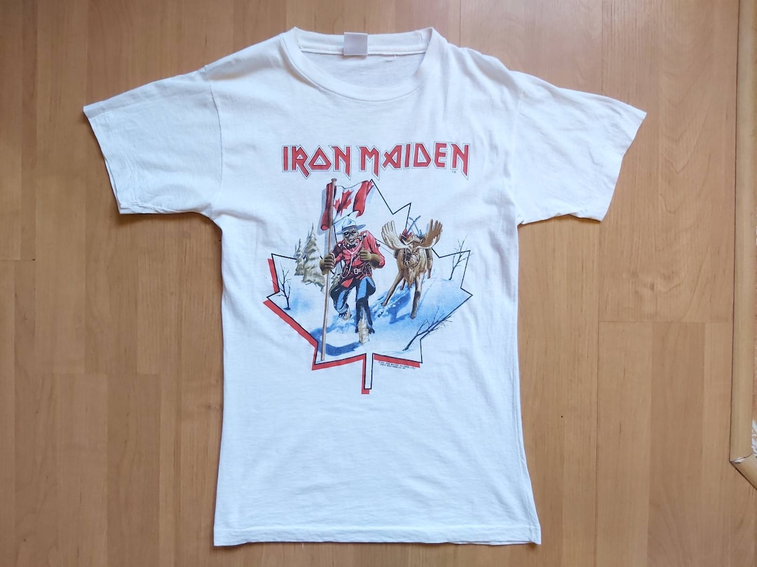 Rare Vintage 1984 Iron Maiden Canadian Slavery Tour T-shirt