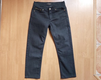 Vintage Dolce & Gabbana Dark Navy Mid Rise Stretch Jeasns Casual Denim Pants Luxury Italian Designer Trousers 1990s Made in Italy Size